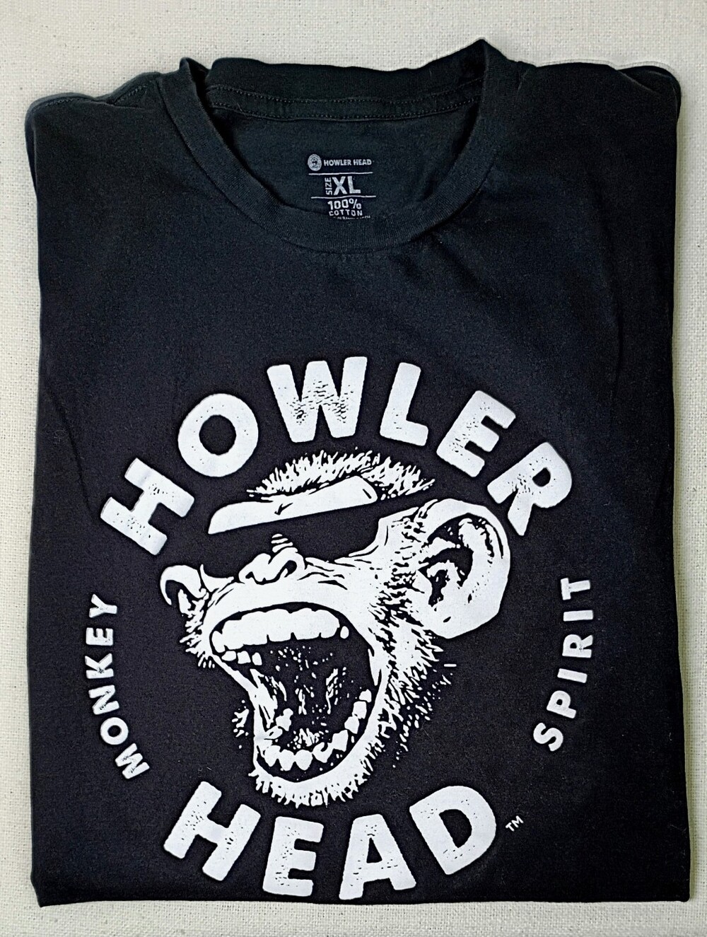 Men's Tshirts T-shirt Tee Shirts XL Howler Head Monkey Black Cotton Short Sleeve